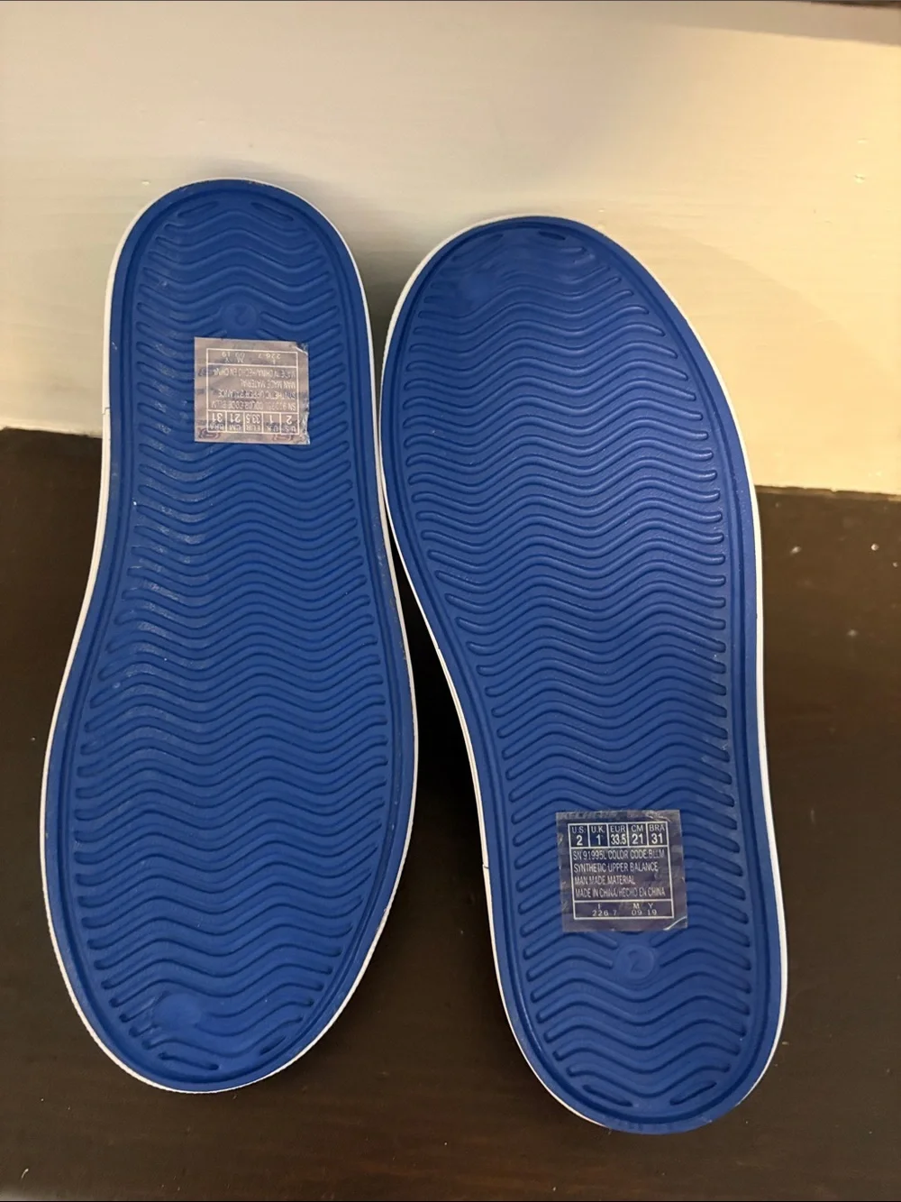 Skechers Kids Royal Blue Slip-On Water Sneakers with Neon Green Liner